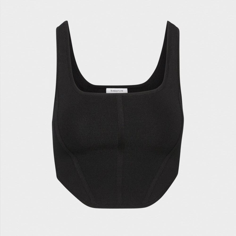 Aritzia Babaton Sculp Knit Bustier Tank Black 2XS
